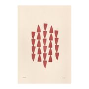 Peinture abstraite sur papier illustration rouge foncé signée Eawy