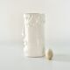 White glazed ceramic vase with face