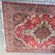 Vintage rug carpet 70s mid century Czechoslovakia red 253cm x 350cm