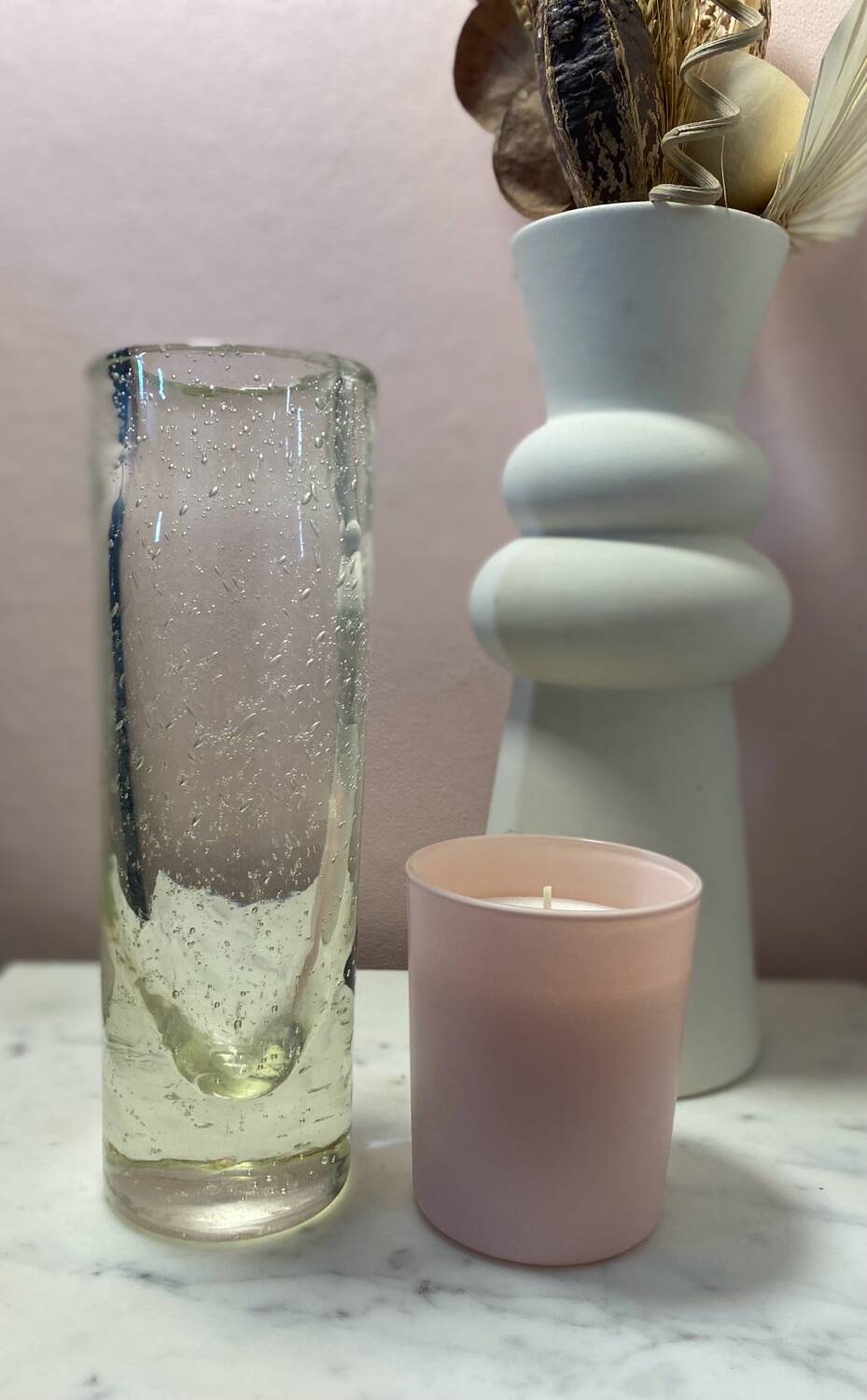 Vintage bubbled glass vase, 1970