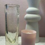 Vintage bubbled glass vase, 1970