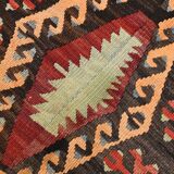 6x12 Multicolor Orientel Kilim Rug, Handmade Wool Kilim Rug, 185x350Cm