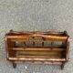 Vintage magazine rack, solid wood document holder with handle