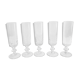Set 5 bubbling glass champagne flutes in Biot style