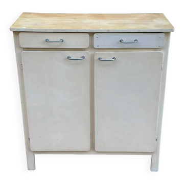 Buffet vintage en bois beige 1950 style parisien mado