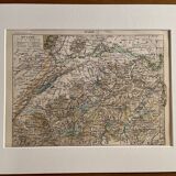 Lithograph engraving on Switzerland from 1897