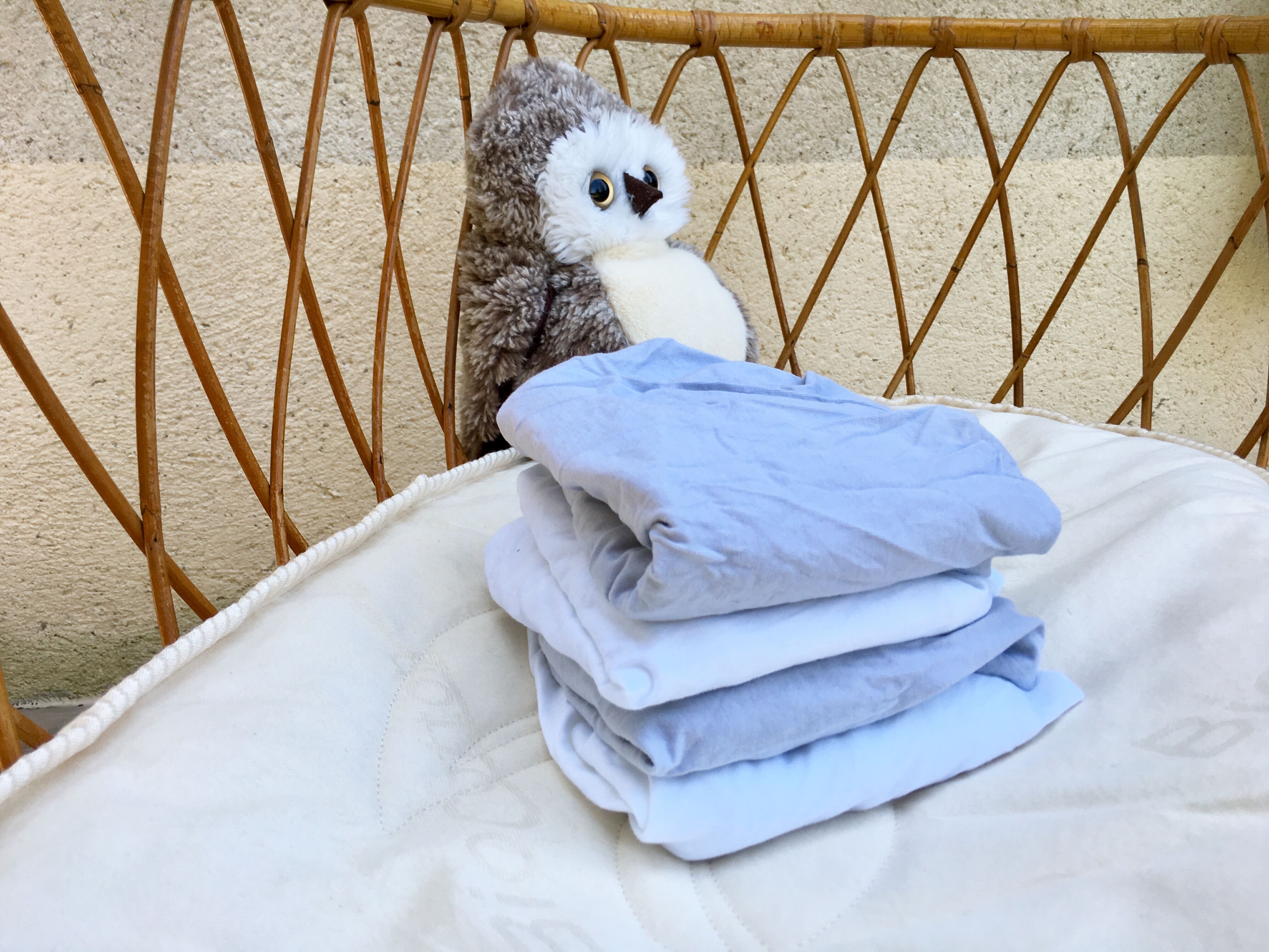 Vintage rattan cradle