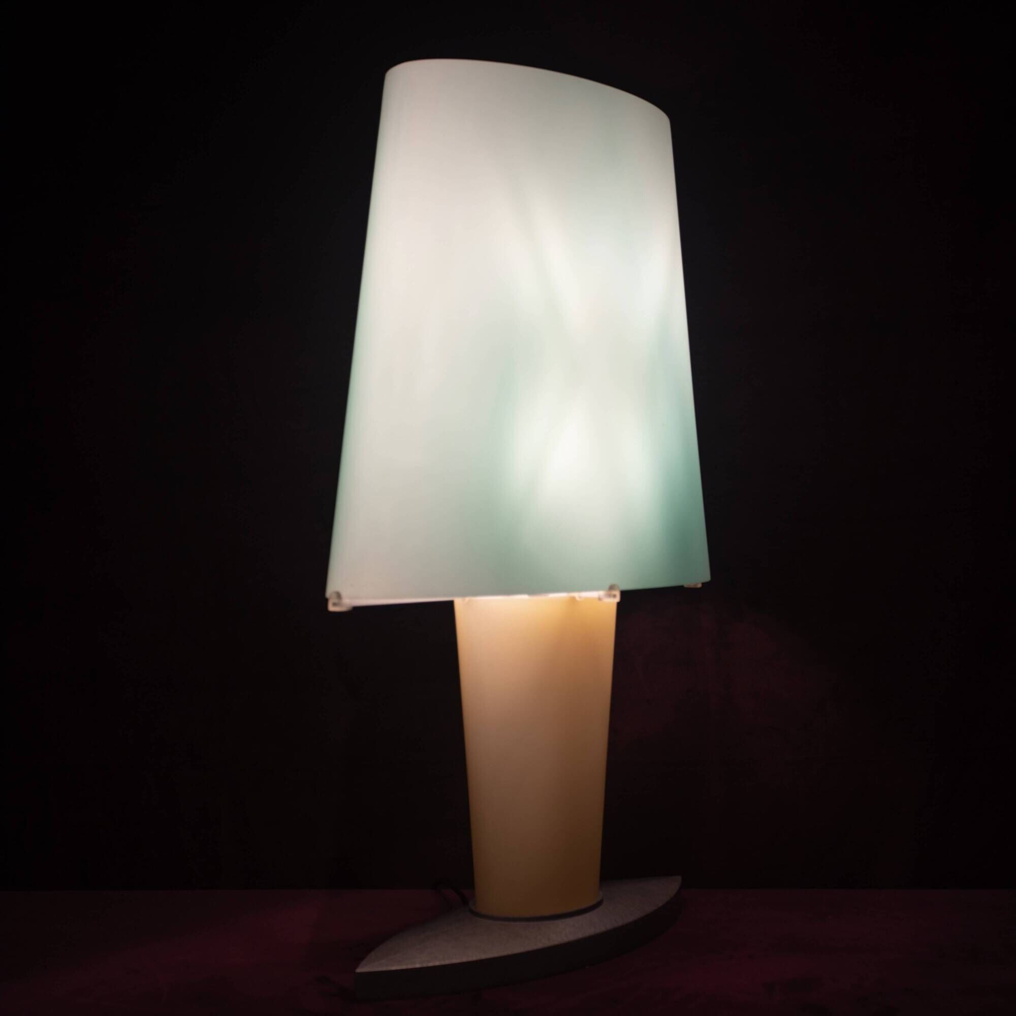 Daniela Puppa 1991 Italian Model 2850 Colored Glass Table Lamp for Fontana Arte