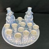 2211826 Vintage service with Breton liqueur cups and carafes ceramic XXth
