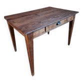 French antique table with drawer – Around 1920 – Pine top and legs.