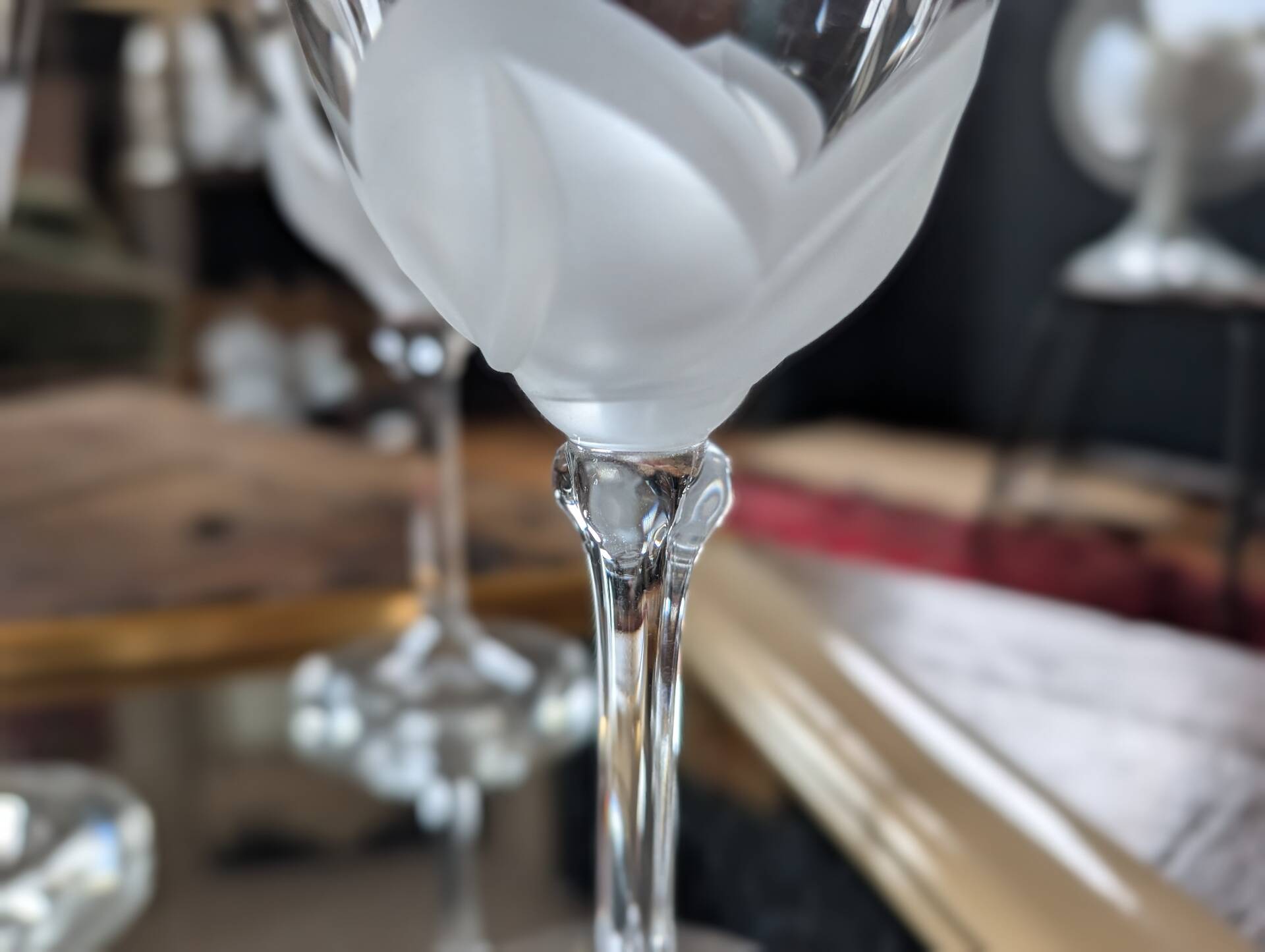6 crystal stem glasses from Cristal d’Arques Folia – 1970s-1980s