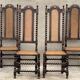 Série de 4 chaises cannées
