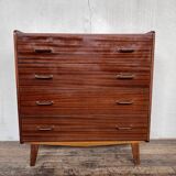 Commode en teck pieds compas 1960 vintage