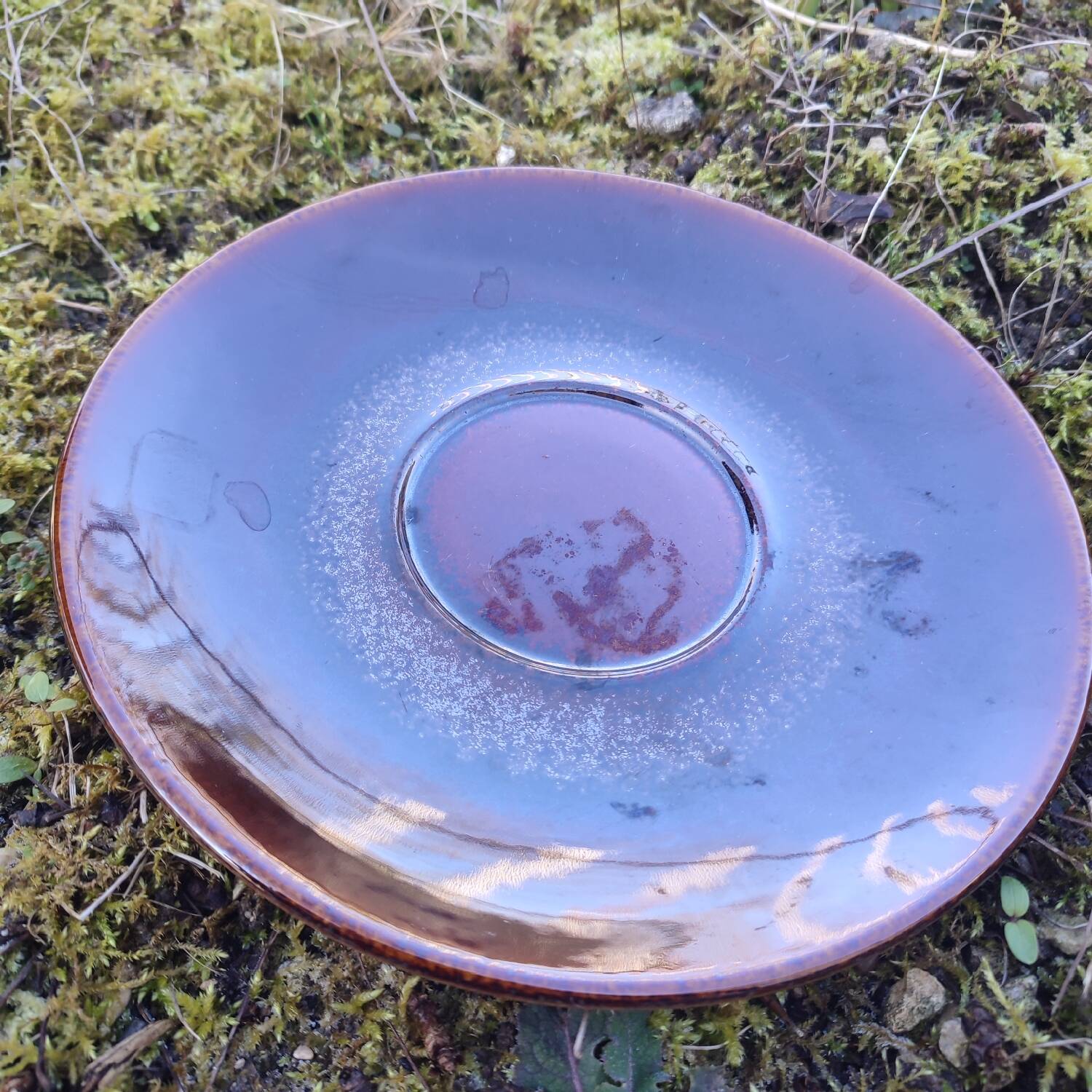 Vintage ceramic plate from Art Grès de l'Arnon France