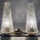 Vintage double wall light • steel, brass & glass • 1950