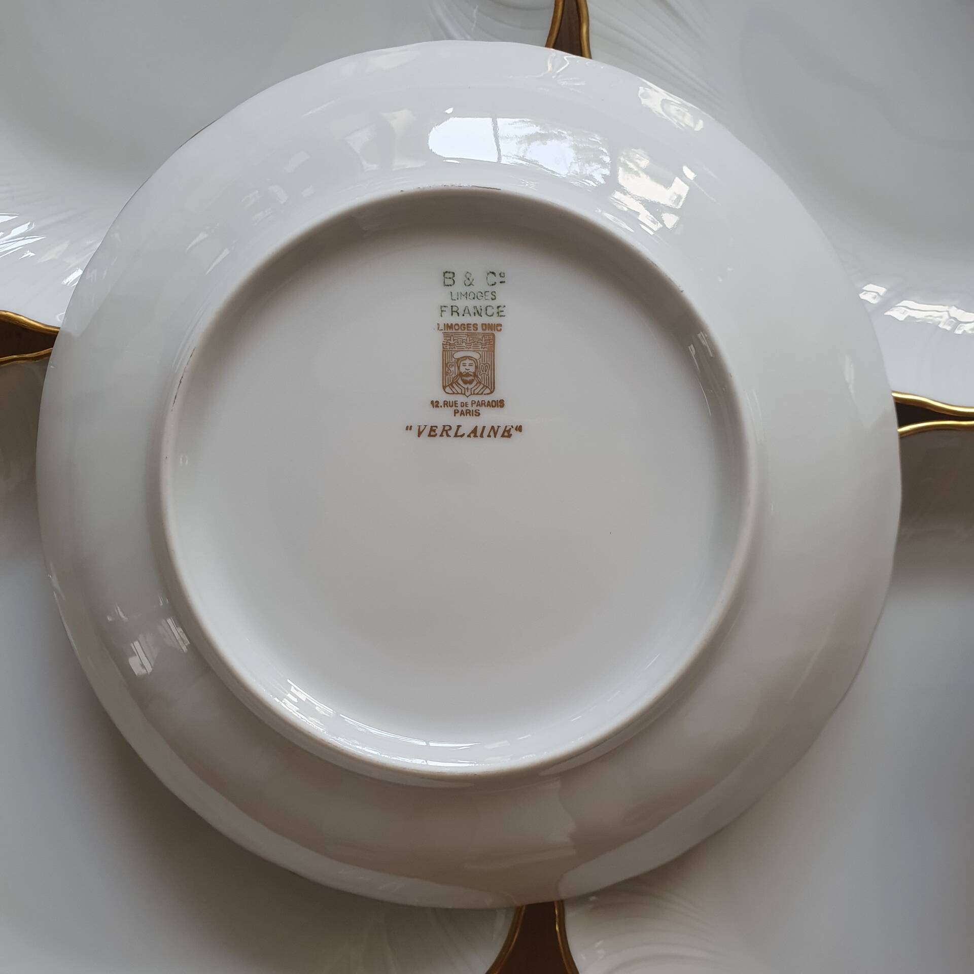 12 deep plates in Limoges porcelain by Bernardaud Verlaine
