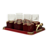 Hollywood Regency Glasses and Tray Set by Hans Turnwald, 1970s, Set of 7