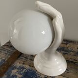 Set of two white ceramic hand sconces