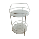 Dessert perforated sheet metal and white wrought iron, round, by Fermob