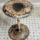 Old workshop stool iron swivel stool side table