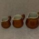 Set of 3 small carafes jugs milk pots sauce 70s vintage ceramic