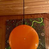 Orange ball chandelier, vintage pendant light, from the 70s