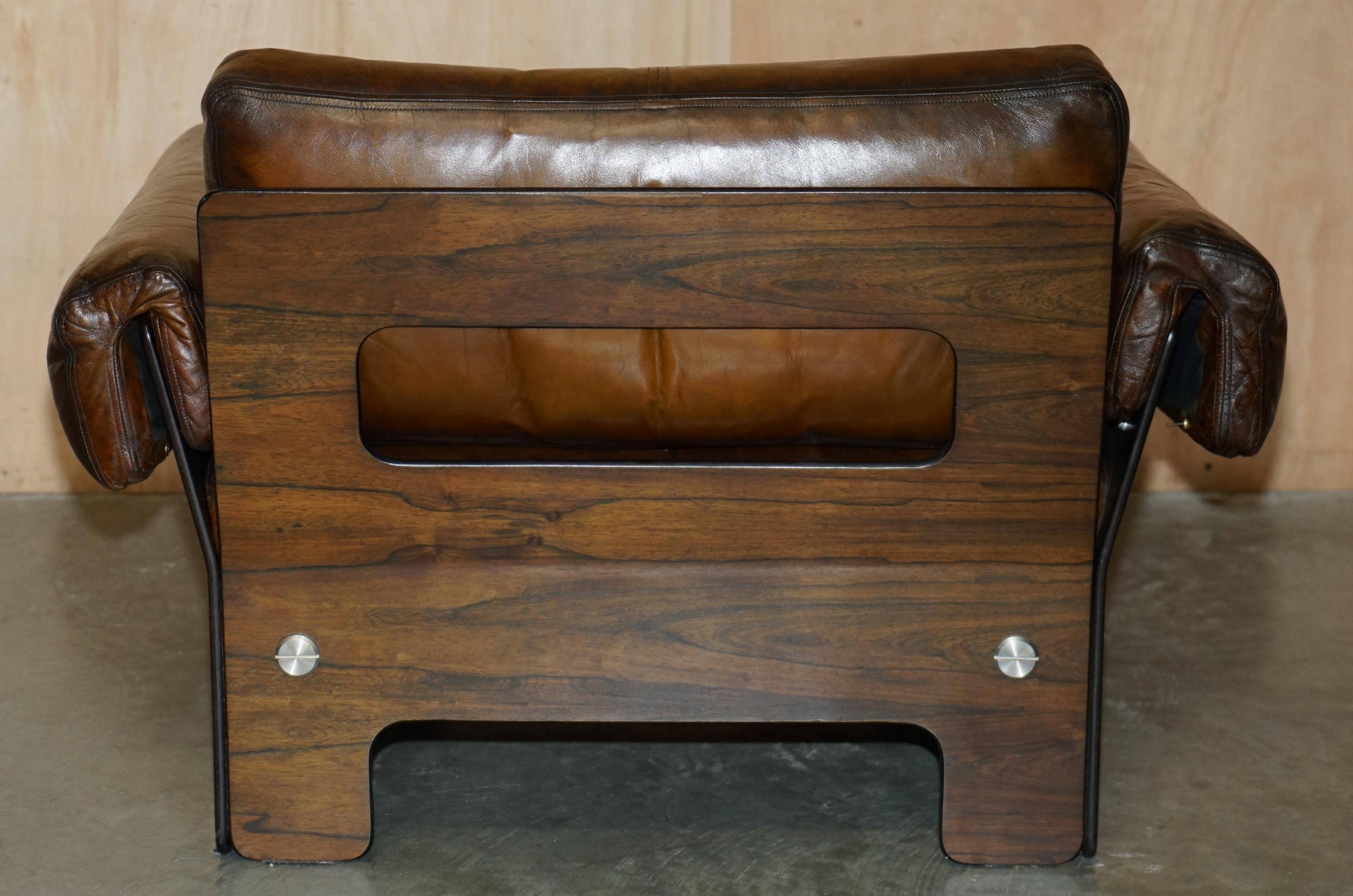 Sigurd Ressell for Vatne Mobler Leather Sofa Hardwood Art Deco