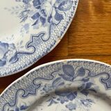 8 flat ironware plates Bouquets, Creil and Montereau late 19th century