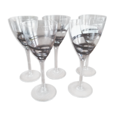 Lot of 5 wine glasses volutes in black glass