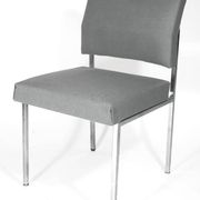 Reupholstered chrome office chair