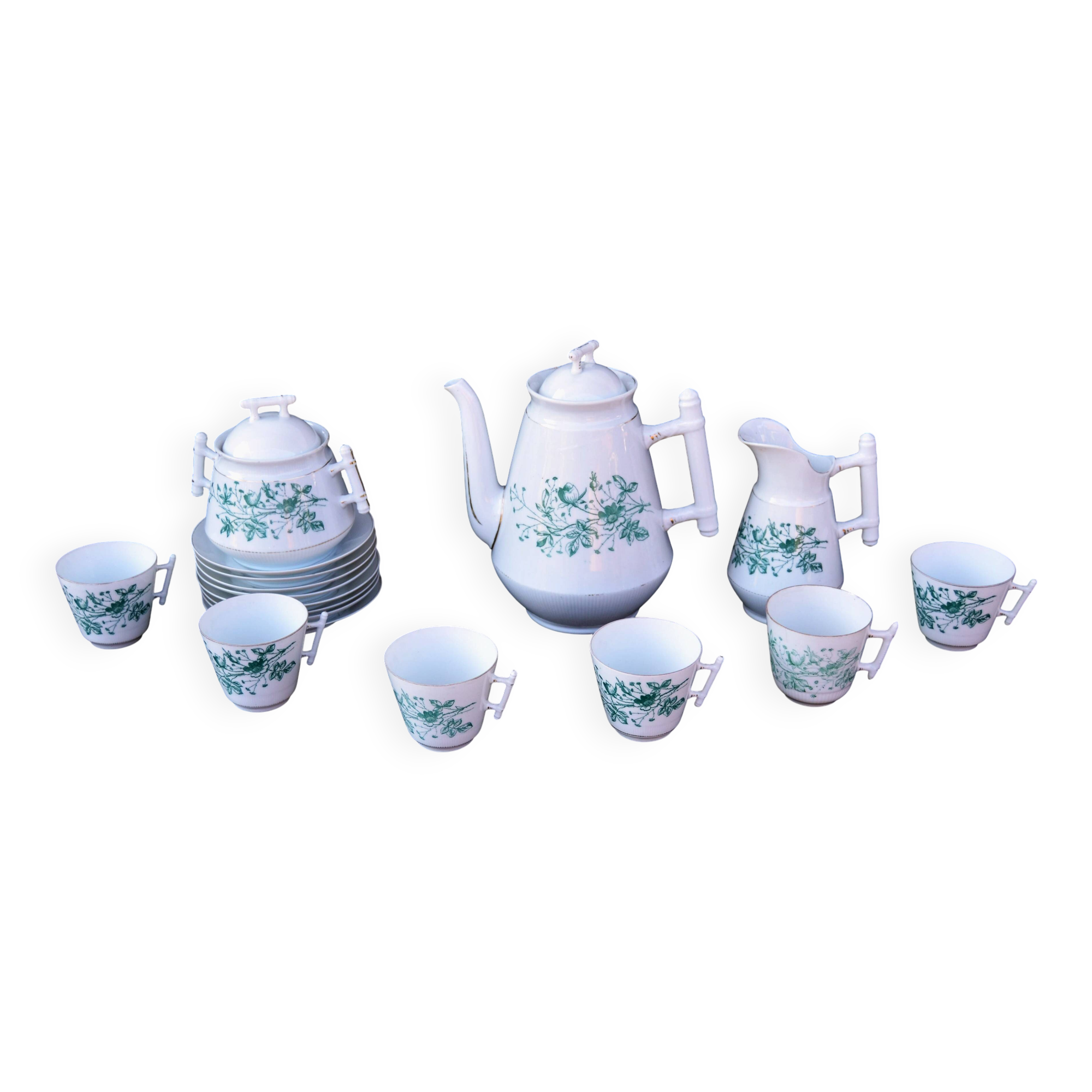 Service à thé délicat en porcelaine fine pour 6 personnes C.Tielsch & Co.1875 - 191