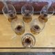 Set of 6 luminarc stemmed glasses transparent & amber vintage #e00