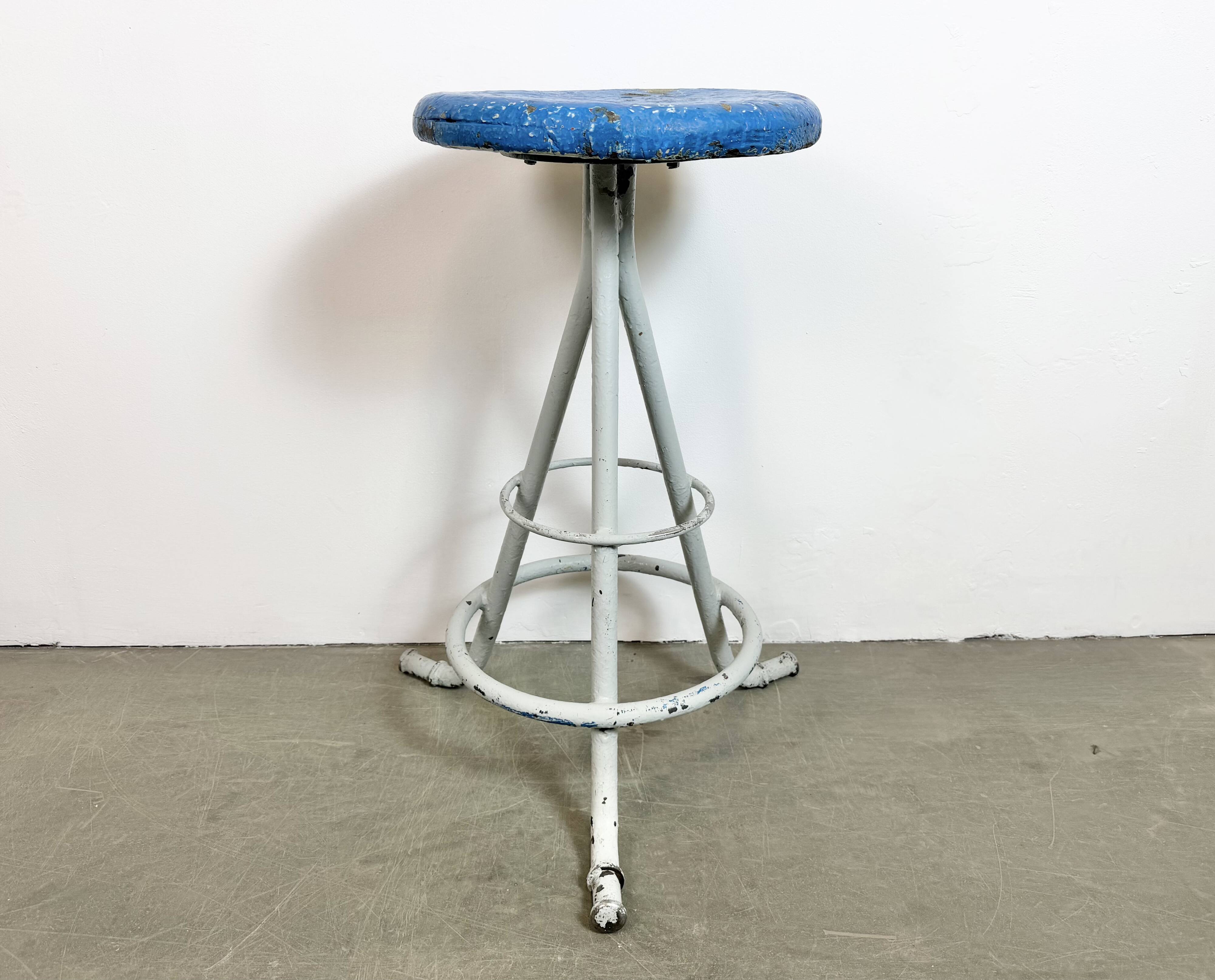 Grey Industrial Workshop Stool, 1960s