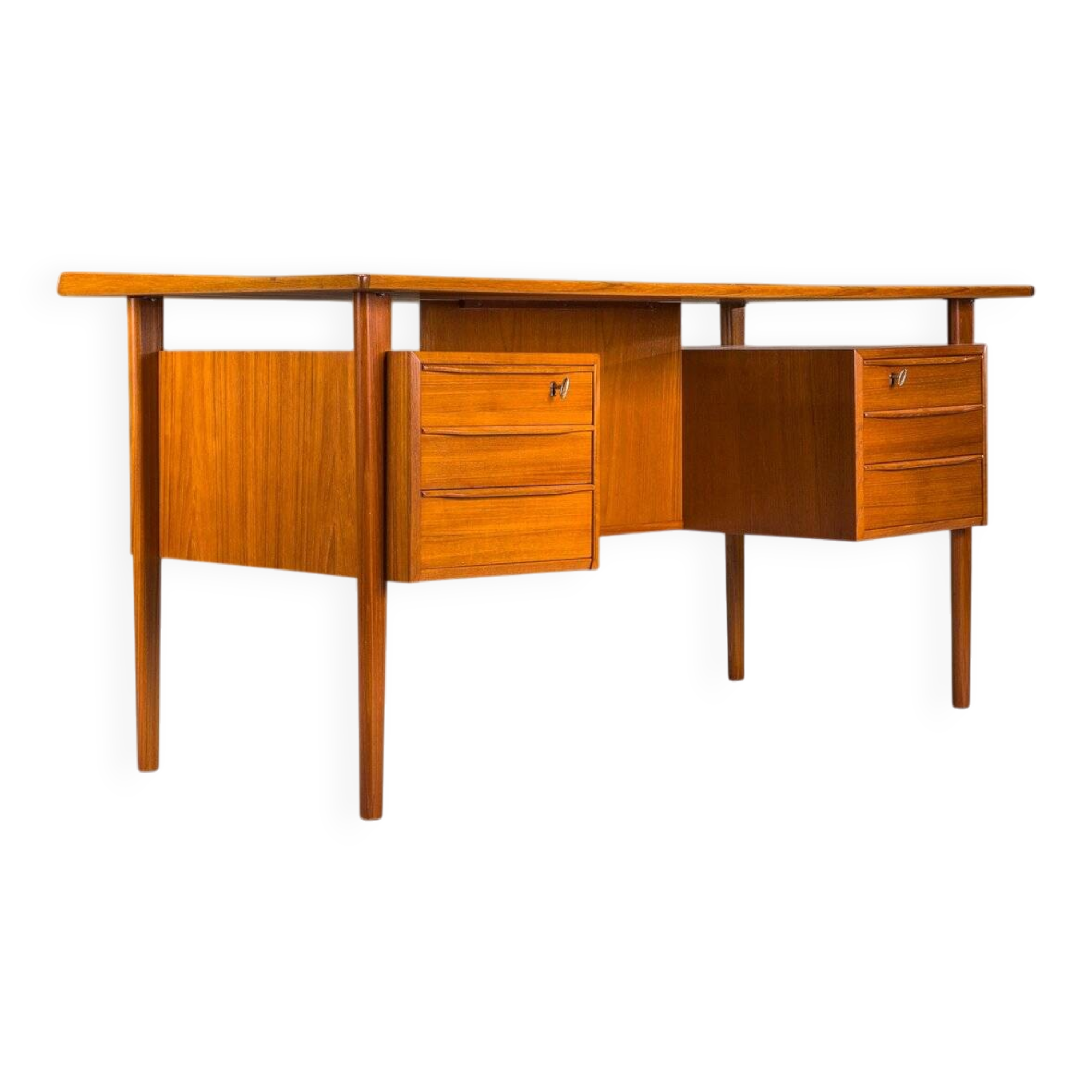 Danish teak desk by Peter Lovig Nielsen for Hedensted Mobelfabrik, 1974