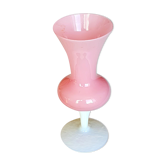 Large opaline vase on foot
