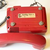 Téléphone vintage allemand avec cadran pad, touches, usuable, vintage des années 1980
