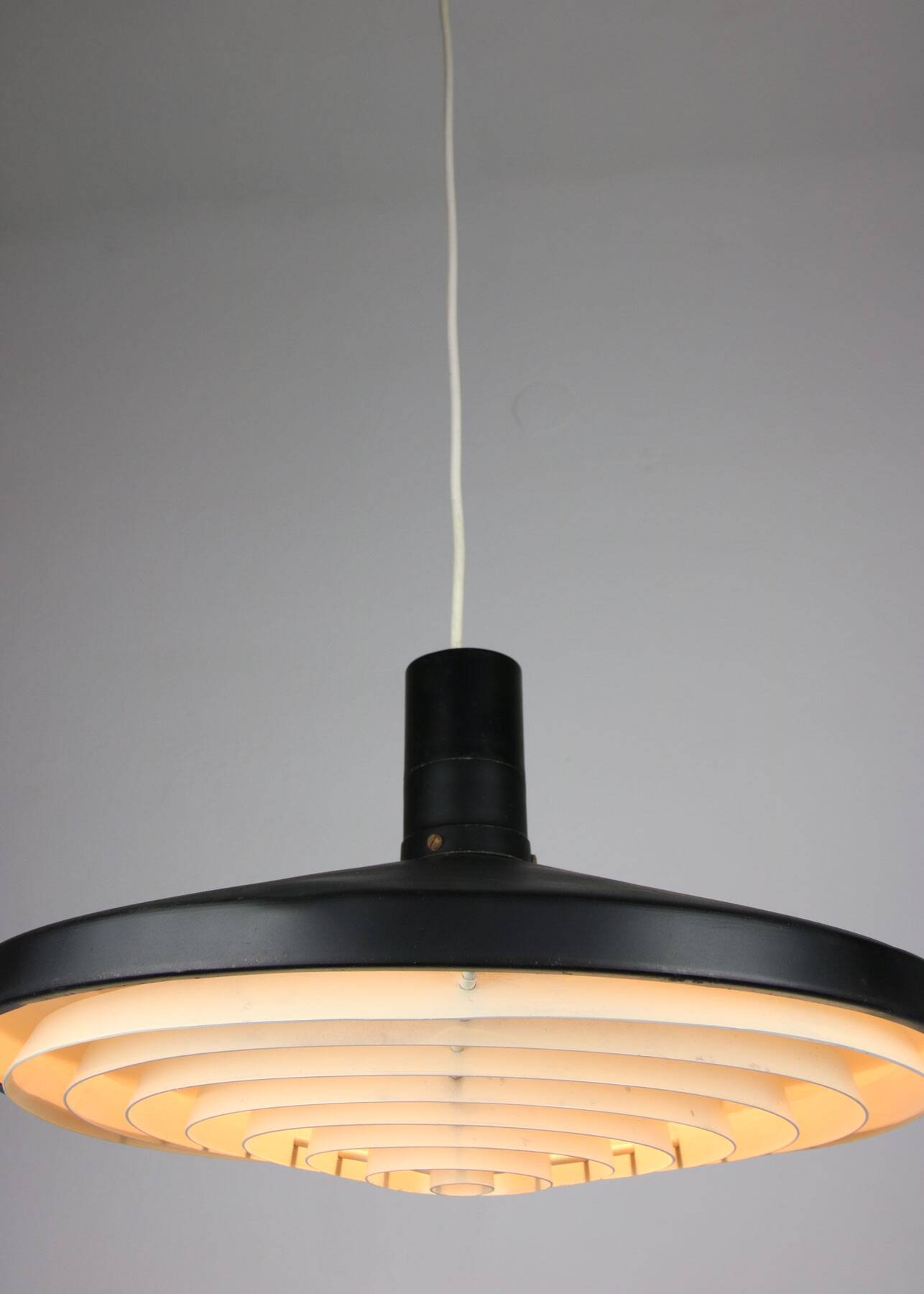 Mid-century industrial danish black pendant lamp, 1960s