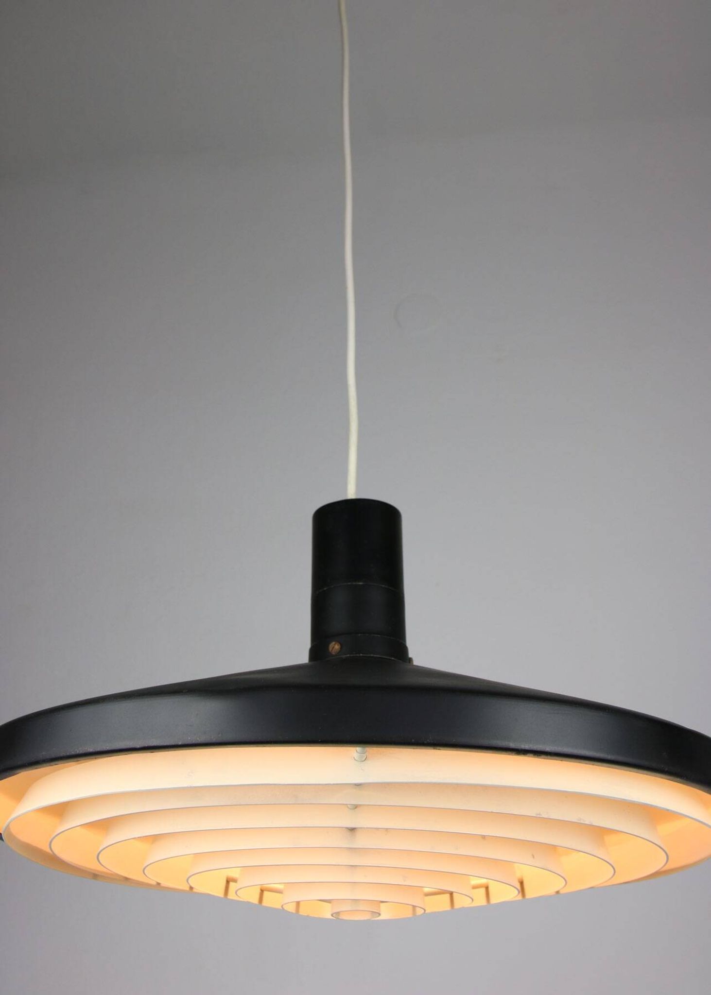 Suspension noire industrielle mid-century, danemark, 1960s