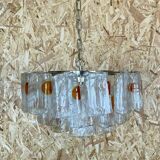 XL 60s 70s Murano Glass Chrome Chandelier Chandelier Glass Space Age 60s v