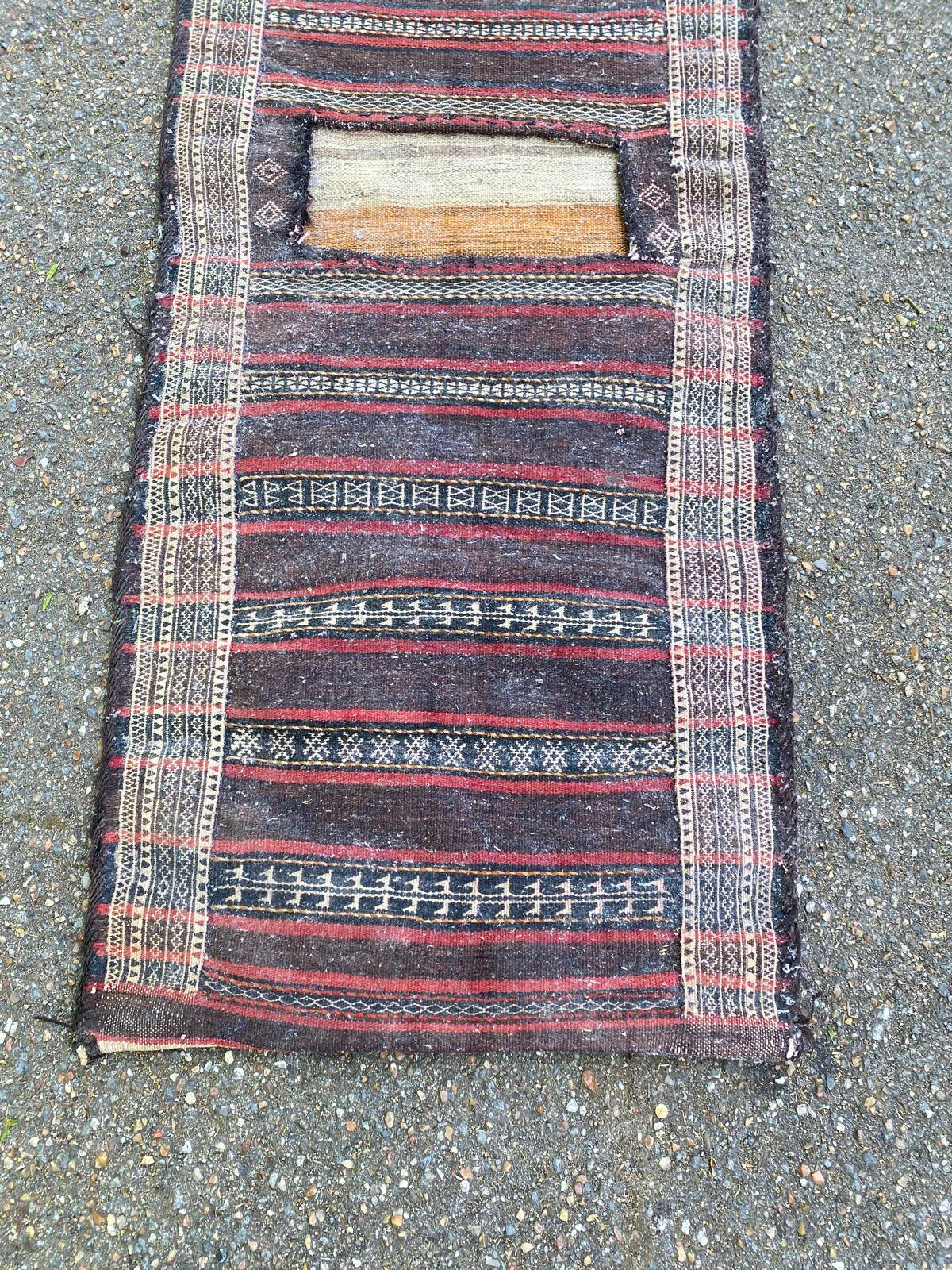 Tapis persan Khorjin Kilim pochette double laine tressé à la main 50x150cm