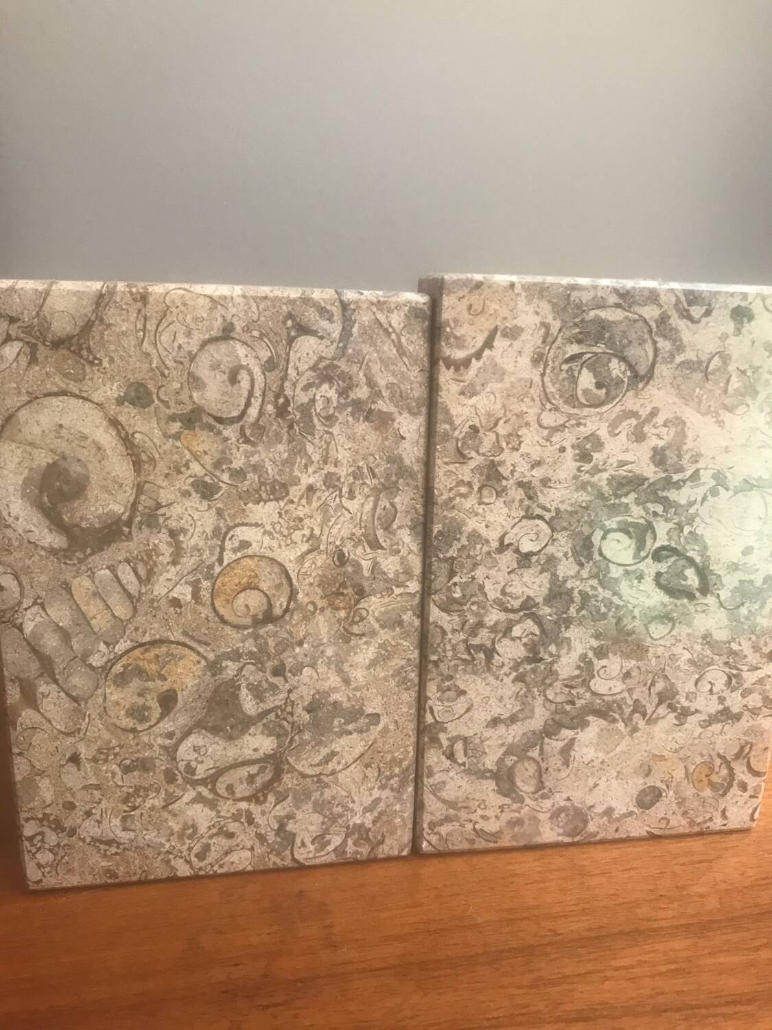 Pair of marble pyramid bookends