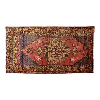 Anatolian handmade vintage rug 255 cm x 131 cm