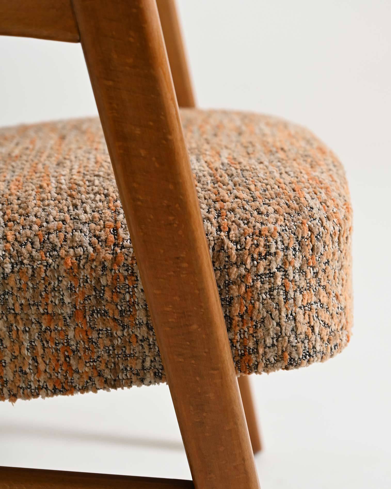 Fauteuil en hêtre scandinave et teck, années 1960