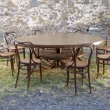 8 chaises et table en bois cintré, Empire Austro-Hongrois années 1900-1930