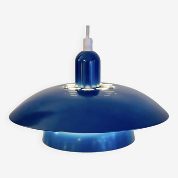 Lampe à suspension vintage scandinave, bleu pétrole, danemark 1970s