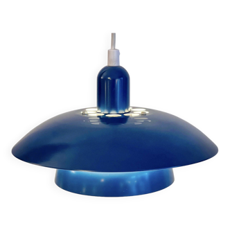 Lampe à suspension vintage scandinave, bleu pétrole, danemark 1970s