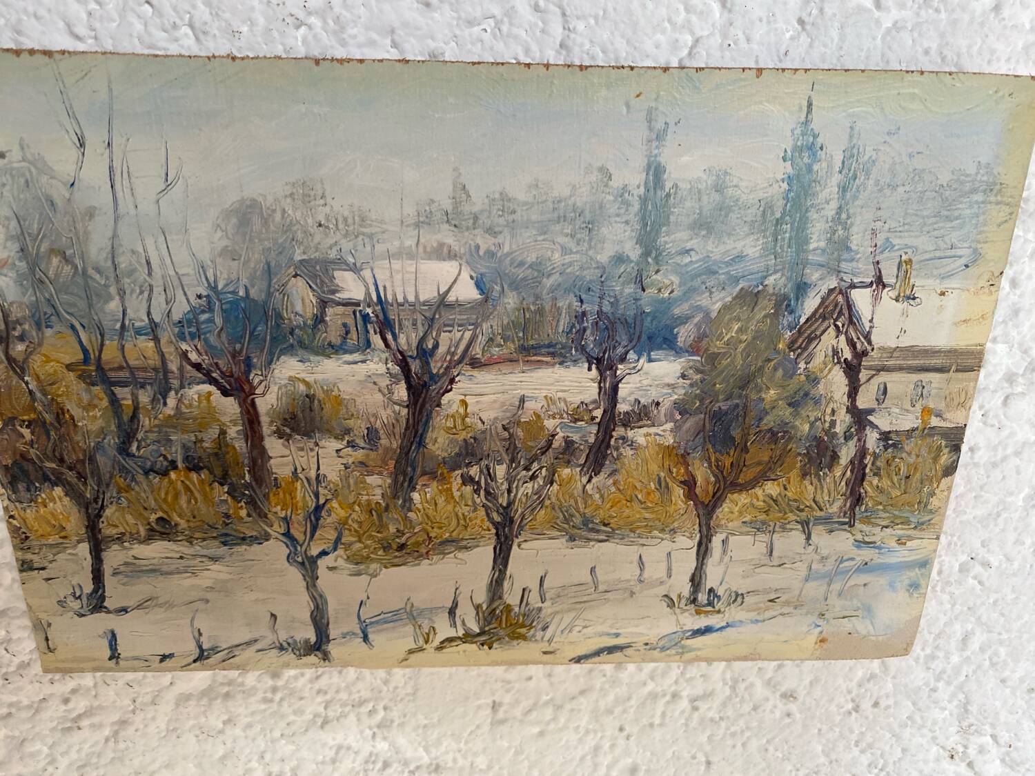 Oil on old wood panel