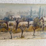 Oil on old wood panel