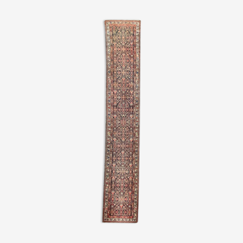 Tapis ancien persan Malayer Hamadan couloir 90x500 cm