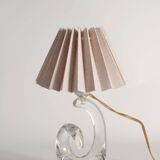 Sculptural Clear Crystal Glass Table Lamp by Schneider, France, 1950s